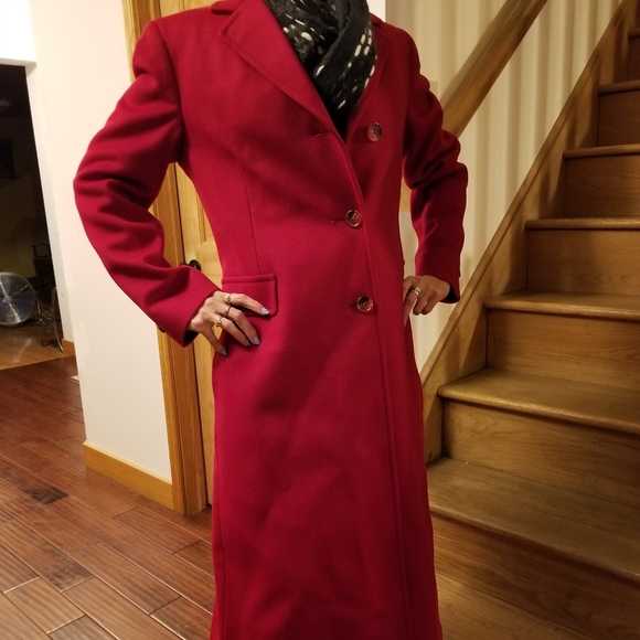 Vintage Wells & Coverly Red Wool Coat - Picture 16 of 16